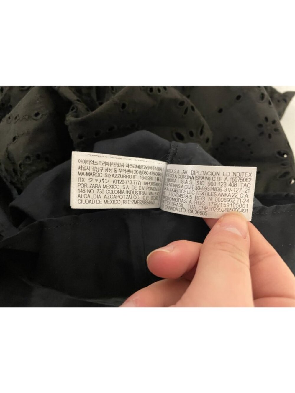 Zara ZW Womens Embroidered Shirt Dress XS Black eyelet belted 8223/087 NWT - Picture 10 of 15